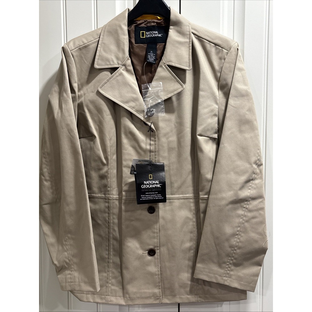 National Geographic Women's Tan Safari Jacket sz XL NWT